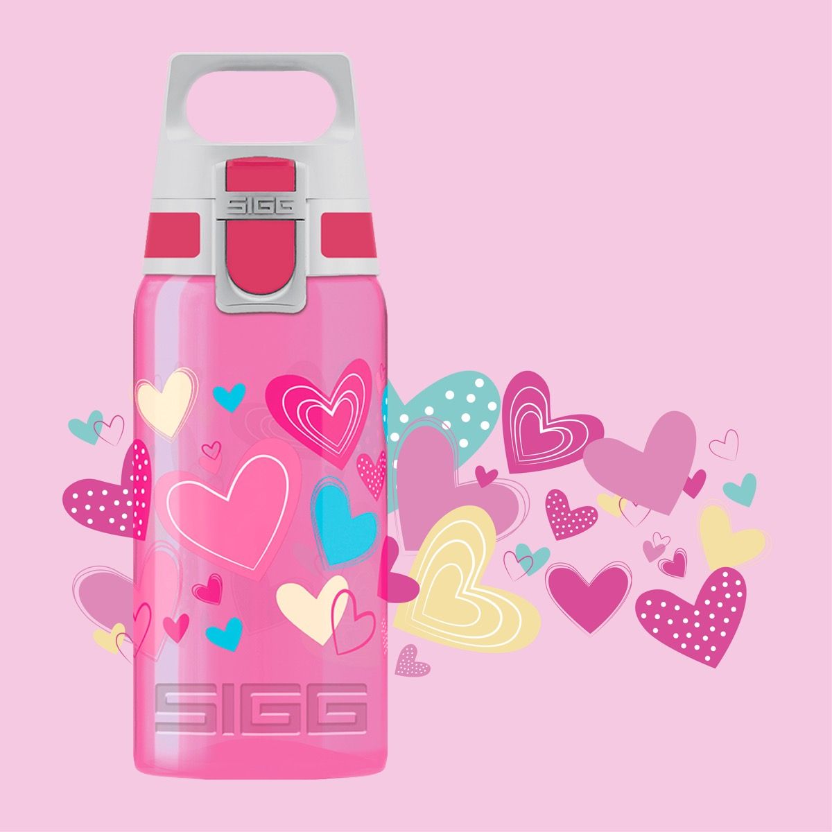 Kids Water Bottle VIVA ONE Hearts 0.5 L